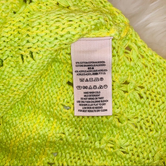 Free People Hot Tropics Lime Green V-Neck Sweater - Picture 12 of 13